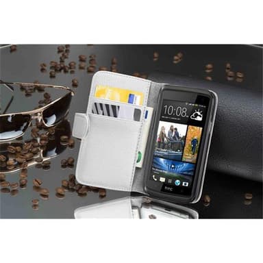 Skal HTC Desire 600 Plånboksfodral (Vit)