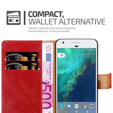 Google PIXEL Plånboksfodral Skal (Röd)