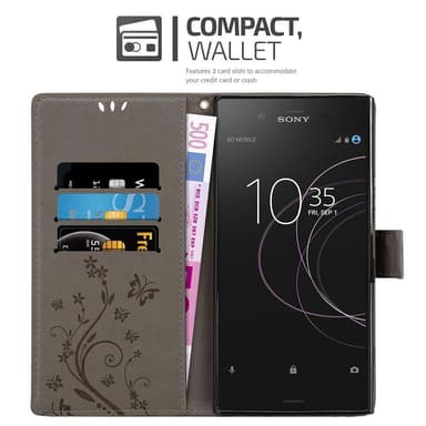 Sony Xperia XZ1 Plånboksfodral Skal (Grå)