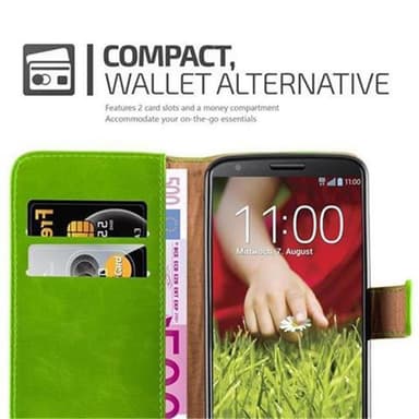 LG G2 Plånboksfodral Skal (Grön)