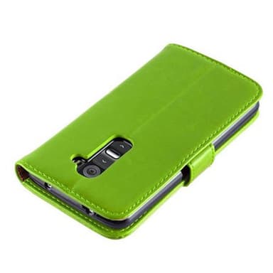LG G2 Plånboksfodral Skal (Grön)