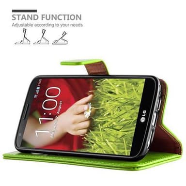 LG G2 Plånboksfodral Skal (Grön)
