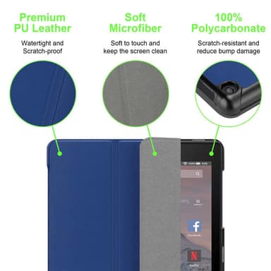 Kindle FIRE HD 10 2017 (7. Gen.) Skal Fodral Case (Blå)