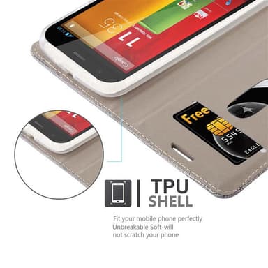 Motorola MOTO G2 Plånboksfodral Skal (Grå)