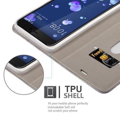 HTC OCEAN / U11 Plånboksfodral Skal (Grå)