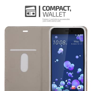 HTC OCEAN / U11 Plånboksfodral Skal (Grå)