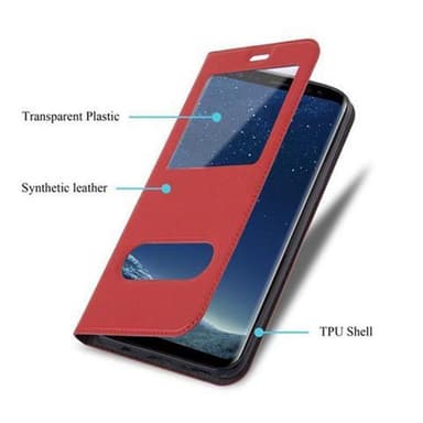 Samsung Galaxy S8 Plånboksfodral Skal (Röd)