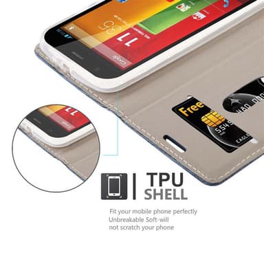Motorola MOTO G2 Plånboksfodral Skal (Blå)
