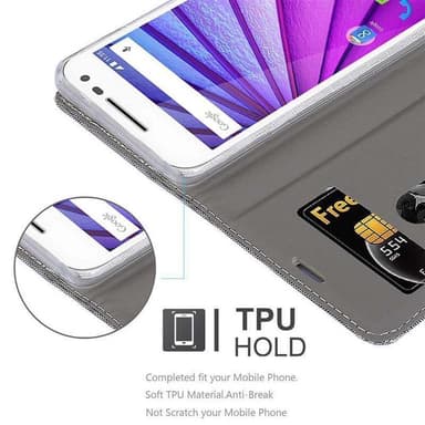 Motorola MOTO G3 Plånboksfodral Skal (Grå)