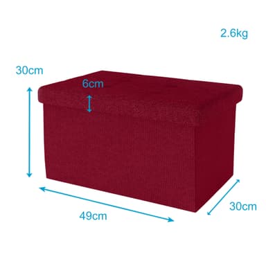 Hopfällbar Sittpall 49x30x30 cm Fotstöd (röd)