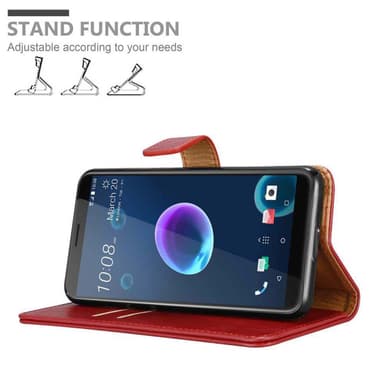 HTC Desire 12 Plånboksfodral Skal (Röd)