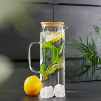 Karaff Tekanna med bambulock 1.6 L Borosilikatglas
