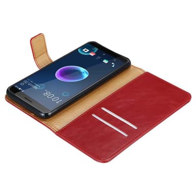 HTC Desire 12 Plånboksfodral Skal (Röd)