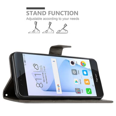 Honor 8 / 8 PREMIUM Plånboksfodral Skal (Grå)
