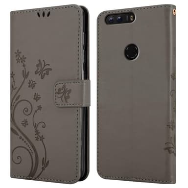 Honor 8 / 8 PREMIUM Plånboksfodral Skal (Grå)