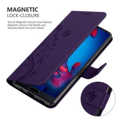 Huawei P20 Plånboksfodral Skal (Lila)