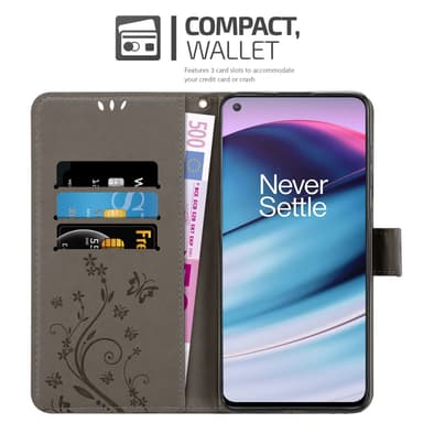 OnePlus Nord CE 5G Plånboksfodral Skal (Grå)