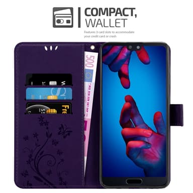 Huawei P20 Plånboksfodral Skal (Lila)