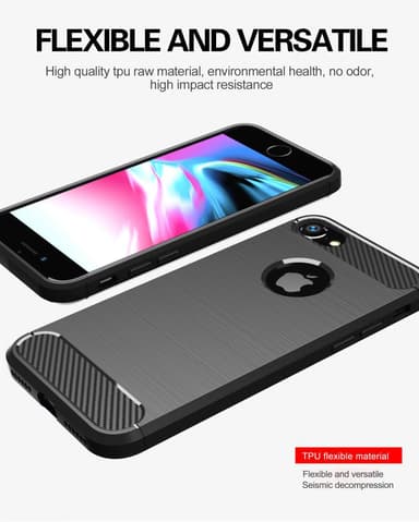 iPhone 7 / 7S / 8 Skal Fodral Case (Svart)