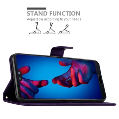 Huawei P20 Plånboksfodral Skal (Lila)