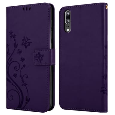 Huawei P20 Plånboksfodral Skal (Lila)