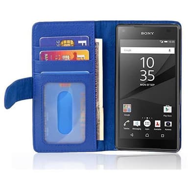 Sony Xperia Z5 COMPACT Plånboksfodral Skal (Blå)