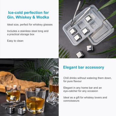 Whiskeystenar 6x iskuber kylstenar Kylkuber (silver)