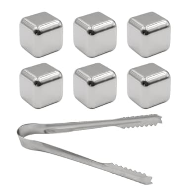 Whiskeystenar 6x iskuber kylstenar Kylkuber (silver)