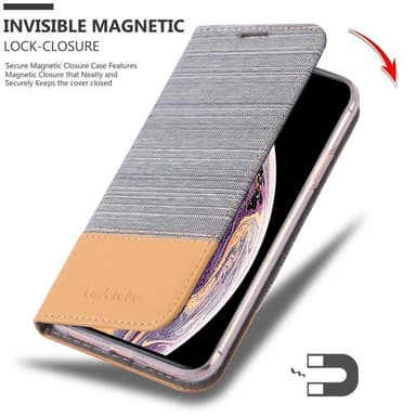 iPhone XS MAX Plånboksfodral Skal (Grå)