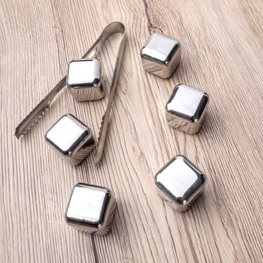 Whiskeystenar 6x iskuber kylstenar Kylkuber (silver)