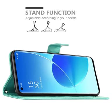 Oppo Reno6 PRO 5G Plånboksfodral Skal (Turkos)