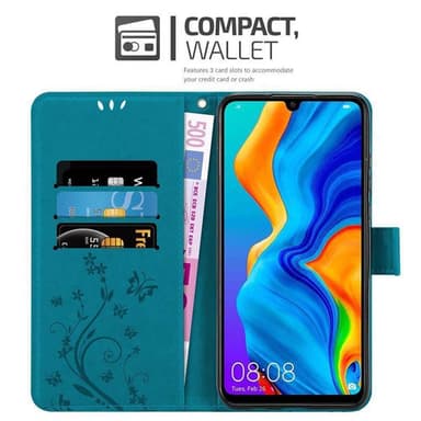 Huawei P30 LITE Plånboksfodral Skal (Blå)