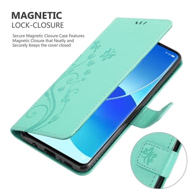 Oppo Reno6 PRO 5G Plånboksfodral Skal (Turkos)