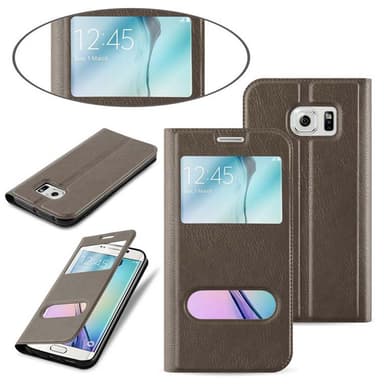 Samsung Galaxy S6 EDGE PLUS Plånboksfodral Skal (Brun)