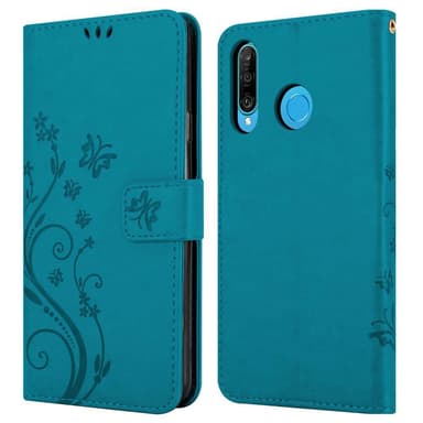 Huawei P30 LITE Plånboksfodral Skal (Blå)