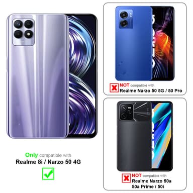 Realme 8i / Narzo 50 4G Plånboksfodral Skal (Turkos)