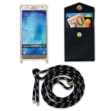 Samsung Galaxy J7 2015 Skal Fodral Kedja (Svart)