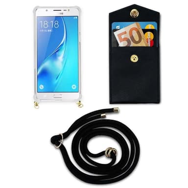 Samsung Galaxy J7 2016 Skal Fodral Kedja (Svart)