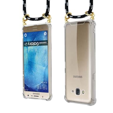 Samsung Galaxy J7 2015 Skal Fodral Kedja (Svart)