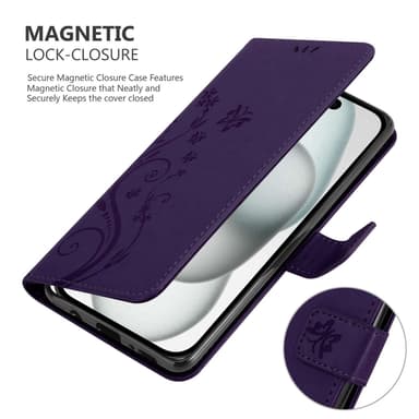 iPhone 15 Plånboksfodral Skal (Lila)