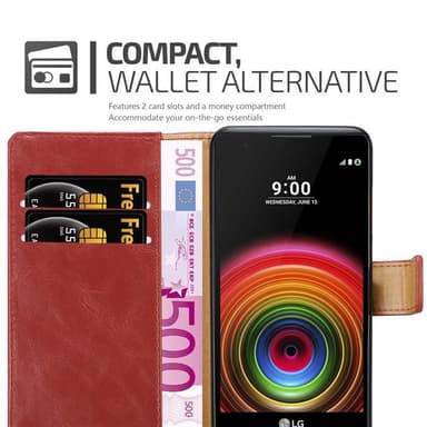 LG X POWER Plånboksfodral Skal (Röd)