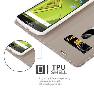 Motorola MOTO X PLAY Plånboksfodral Skal (Grå)
