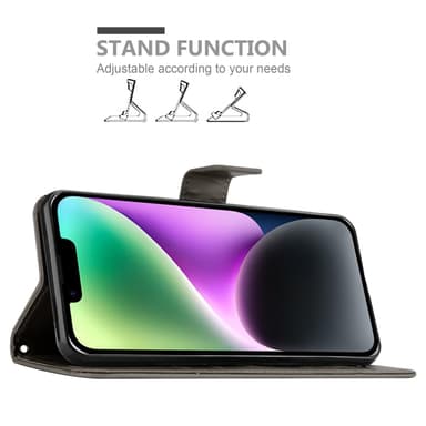 iPhone 14 Plånboksfodral Skal (Grå)