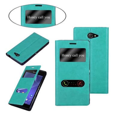 Sony Xperia M2 / M2 AQUA Plånboksfodral Skal (Turkos)