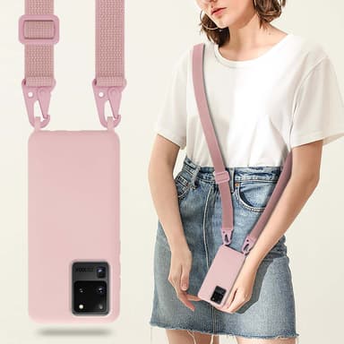 Samsung Galaxy S20 ULTRA Skal Fodral Kedja (Rosa)