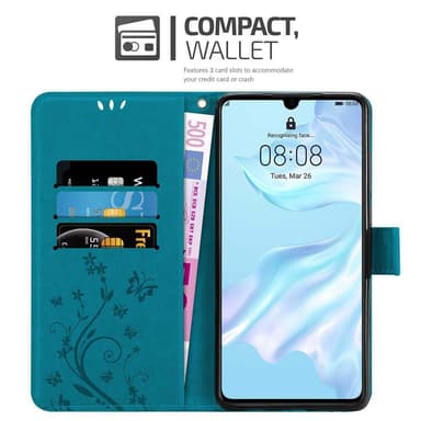 Huawei P30 Plånboksfodral Skal (Blå)