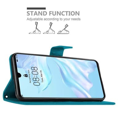 Huawei P30 Plånboksfodral Skal (Blå)