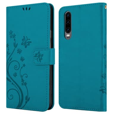 Huawei P30 Plånboksfodral Skal (Blå)