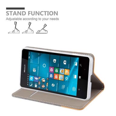 Nokia Lumia 950 Plånboksfodral Skal (Grå)