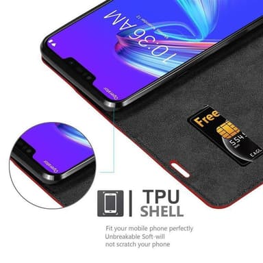 Asus ZenFone MAX M2 Skal Fodral Case (Röd)